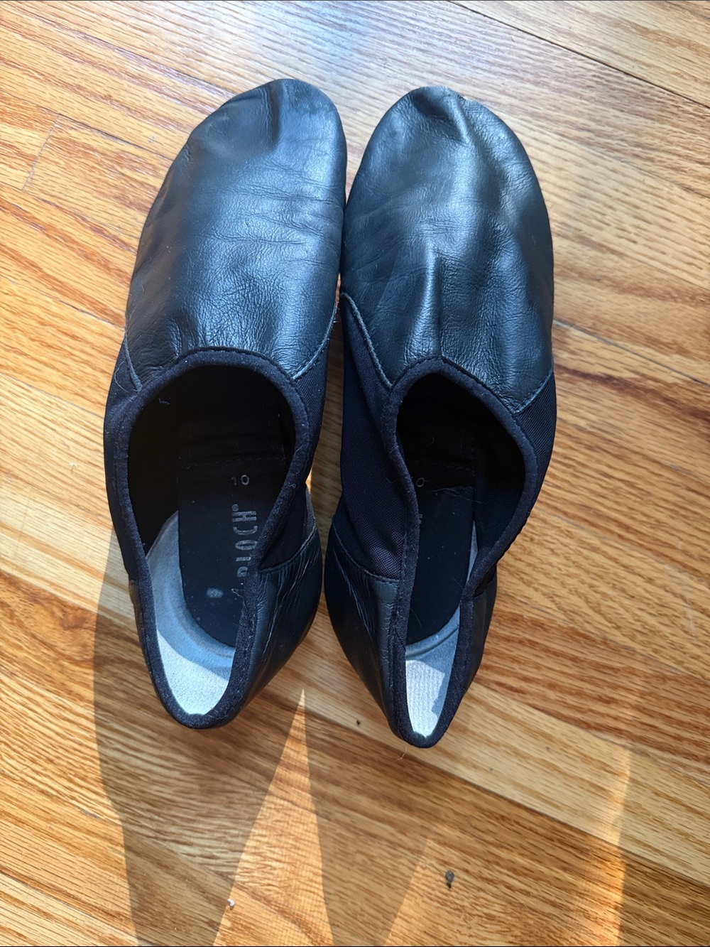 Bloch Black Leather Slip-On Dance Flats/Jazz Shoes